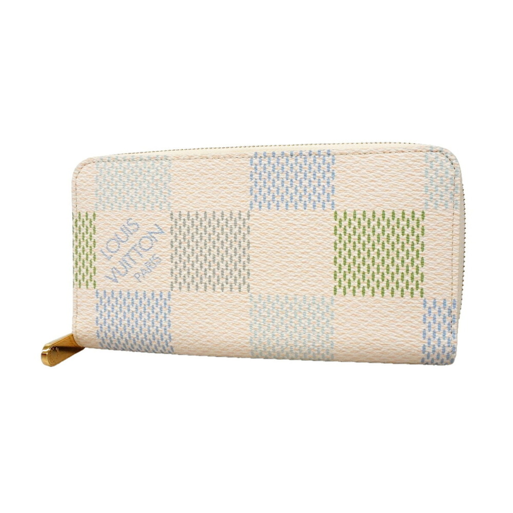 Louis Vuitton Damier Riches Zippy Wallet N40748 Pistachio Green Women's Long ...